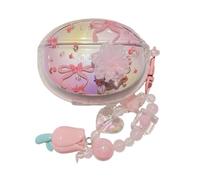 Lovely Butterfly Bow Flower Pattern Case for Oppo Enco Free4, Headphone Earphone Case Cover with Pendant Accessories