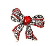 Lovely Butterfly Brooch Sparkling Crystal Decor Gifts for Ladies Formal Hollow Bowknot Brooch with Shining Rhinestones for Women Vintage Alloy Jewelry Accessory for Ladies