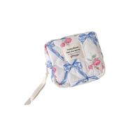 Lovely Butterfly Makeup Pouches Sturdy Polycotton Fabric Compact Storage Bag for Cosmetics and Small Essential Floral Makeup Bag