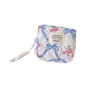 Lovely Butterfly Makeup Pouches Sturdy Polycotton Fabric Compact Storage Bag for Cosmetics and Small Essential Floral Bowknot Makeup Pouches