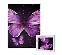 Lovely Butterfly Printed Jigsaw Puzzle with Storage Box, Wooden Puzzle for Adults and Kids, 500 Pieces Family Fun Decorative Game