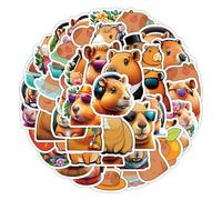 Lovely Capybara Vinyl Stickers, 50 PCS Waterproof Cartoon Animal Decals for Laptops, Scrapbooking, Journals, Notebooks, Water Bottles, Suitcases, Phones & DIY Decor