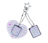 Lovely Cartoon Acrylic Ring Portable Photo Sleeve Keychain with Vibrant Print and Hand Painted Acrylic for Concert Supplies, フリーサイズ