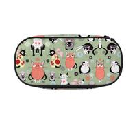 Lovely Cartoon Cats Cute Aesthetic Big Capacity Zipper Pencil Cases Pen,Portable Office Desk Organizer for Adults