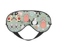 Lovely Cartoon Cats Double Sided Sleep Mask, Adjustable Blackout, Silk-Like Eye Mask for Sleeping,Travel, Soft, Breathable, Lightweight Comfortable Blindfold
