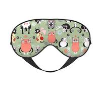 Lovely Cartoon Cats Double Sided Sleep Mask Soft Comfortable Light Blocking Eye Cover for Night Rest