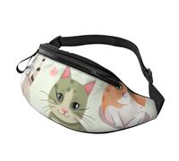 Lovely Cartoon Cats Fanny Pack for Men Women, Waterproof Sports Waist Bag Fashion Belt Bag Crossbody Bags Hip Bum Bag with Adjustable Strap Large Sling Bag Purse for Travel Hiking