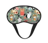 Lovely Cartoon Cats Premium Eye Mask â€“ Soft Satin Sleep Mask with Full-Print Front Design, 100% Polyester Shade Eye Cover for Travel, Meditation, Yoga & Night Rest