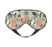 Lovely Cartoon Cats Print Comfortable Eye Mask Full Coverage Lightweight Men Women Outdoor Travel Relaxation