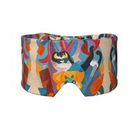 Lovely Cartoon Cats Printed Slumber Eye Shield, Reversible Sleep Gear, Light Blocking Headwrap, for Travel Comfort