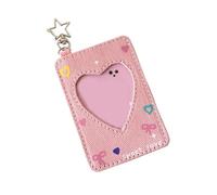 Lovely Cartoon Photocard Holder with Keychain Cartoon Wing Photo Card Sleeve Banks Credit Card Protector Gifts with Korean Popular