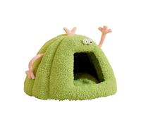 Lovely Cartoon Theme Pet Shelter House with Removable Cushion Winter Warm Bed Semi Enclosed Cave Nest for Dog Cats Soft Dog Bed with Cushion