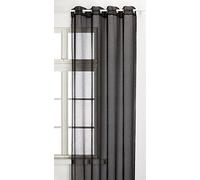 LOVELY CASA Monna Curtain, Polyester, polyester, Black, 135 x 260 cm