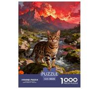 Lovely Cat 1000-Piece Jigsaw Puzzle for Adult Challenging Puzzle Games Fun, Challenging & Brainteasing Games Gifts for Men And Women Decoration Puzzle 38x26cm/1000pcs