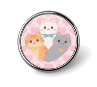 Lovely Cat Pattern Lapel Pin Cute Metal Brooch Pin Fashionable Round Badge for Shirts, Hats, Jackets Unique Fashion Accessories Gift for Men & Women