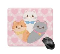 Lovely Cat Pattern Mouse Pad Square Laptop Mouse Mat Cute Computer Mousepad Keyboard Pad Non-Slip Desk Pads for Gaming Office Work Home 25 * 30cm
