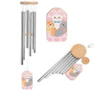 Lovely Cat Pattern Wind Chimes for Outside Memorial Tuned Outdoor Windchimes Large Garden Decor Wind Chime with Melodious Sound for Mom Dad Grandma Home Garden Patio Decor
