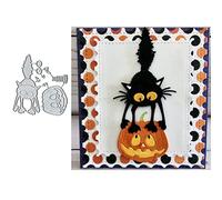 Lovely Cat Pumpkin Metal Die Cuts,Halloween Pumpkin Cat Card Cutting Dies Cut Stencils DIY Scrapbooking Album Decorative Embossing Paper Card Art Craft Card Making