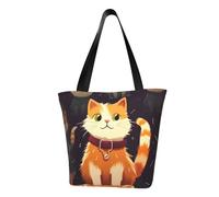 Lovely Cat Tote Bag for Women Top-Handle Purse Large Shoulder Hobo Bags Casual Handbags Aesthetic Shopping Bag Reusable Grocery Bag Zipper Work Bag Travel Beach Bag