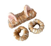 Lovely Cats Ear Hairband And Wrist Wash Band Set For Women Girls Face Washing And Makeup Plush Hairhoop Care Accessories
