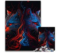 Lovely Cats Jigsaws 1000 Pieces for Adults Wooden Jigsaw Puzzles Ideal for Teenagers & Collectors, Travel Gift, Family Activity 50x75CM/19.68x29.52inch
