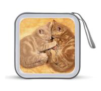 Lovely Cats Portable CD Case Holder 48 Capacity Travel DVD Storage Boxs Wallet Bag