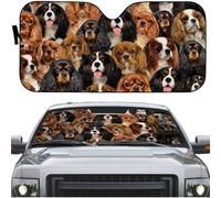 Lovely Cavalier King Charles Spaniels Dog Full Face Front Windshield Sunshade Heat Protection Car Windshield Sun Shade Foldable Windscreen Cover Universal For Suv Vehicle Truck M