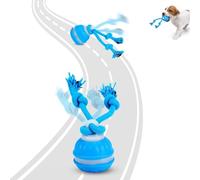 LOVELY CAVES Interactive Smart Ball Dog Toy with Rope, Blue