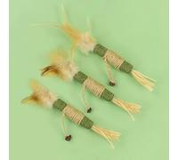 LOVELY CAVES Premium Catnip Feather Sticks, Cat Chew Toy with Gall Fruit, Silvervine Cat Chew Toys Teeth Cleaning, Matatabi Cat Treat, Edible Kitty Toys (3 Pack)