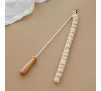 LOVELY CAVES Retractable Fuzzy Tiger Tails Teaser Wand Cat Toy with Bell, White