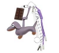 Lovely Chocolate Keyring PU Keychain Creative Car Key Chain Sausage Dog Keyrings Hanging Ornaments Bag Charm for Woman Sausage Dog Keychain Bag Charm Chocolate Keyring Hanging Ornaments Car Key Chain