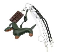 Lovely Chocolate Keyring PU Keychain Creative Car Key Chain Sausage Dog Keyrings Hanging Ornaments Bag Charm for Woman Sausage Dog Keychain Bag Charm Chocolate Keyring Hanging Ornaments Car Key Chain