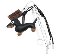 Lovely Chocolate Keyring PU Keychain Creative Car Key Chain Sausage Dog Keyrings Hanging Ornaments Bag Charm for Woman Sausage Dog Keychain Bag Charm Chocolate Keyring Hanging Ornaments Car Key Chain
