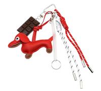 Lovely Chocolate Keyring PU Keychain Creative Car Key Chain Sausage Dog Keyrings Hanging Ornaments Bag Charm for Woman Sausage Dog Keychain Bag Charm Chocolate Keyring Hanging Ornaments Car Key Chain