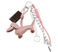 Lovely Chocolate Keyring PU Keychain Creative Car Key Chain Sausage Dog Keyrings Hanging Ornaments Bag Charm for Woman Sausage Dog Keychain Bag Charm Chocolate Keyring Hanging Ornaments Car Key Chain