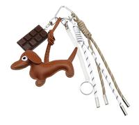 Lovely Chocolate Keyring PU Keychain Creative Car Key Chain Sausage Dog Keyrings Hanging Ornaments Bag Charm for Woman Sausage Dog Keychain Bag Charm Chocolate Keyring Hanging Ornaments Car Key Chain