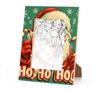 Lovely Christmas Santa Picture Frame 4x6, 4x6 Photo Frame Horizontal & Vertical Display 4 by 6 Wooden Picture Frame for Desktop or Wall Decoration