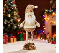 Lovely Christmas Standing Figures Xmas Ornament Santa Clause Snowman Reindeer with Extendable Legs Funny Adjustable Height Christmas Decor for Indoor Outdoor Holiday Display Party Decors Gifts