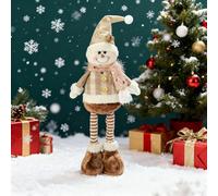 Lovely Christmas Standing Figures Xmas Ornament Santa Clause Snowman Reindeer with Extendable Legs Funny Adjustable Height Christmas Decor for Indoor Outdoor Holiday Display Party Decors Gifts