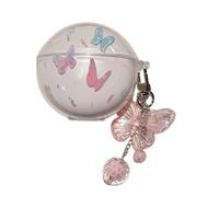 Lovely Colorful Butterfly Pattern Case for Oppo Enco Air3i, Headphone Earphone Case Cover with Pendant Accessories