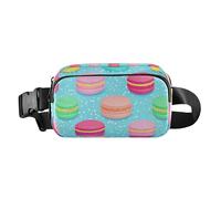 Lovely Colorful Macaron Dessert Fashionable Crossbody Bag Waist Packs for Men Women Water Resistant Crossbody Sling Bag with Adjustable Strap for Workout Running Hiking