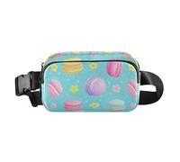 Lovely Colorful Macaron Dessert Flowers Fashionable Waist Pack Crossbody Bag for Men Women Mini Chest Bag Belt Bag with Adjustable Strap for Travel Running Hiking