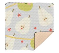 Lovely Colorful Pears Large Stylish mat for Baby to Play on Floor for Indoor Outdoor 1-Piecing Foldable Kicking Mat for Baby Toddler Infant, 50'' x 50''tapete para juegos de