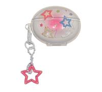 Lovely Colorful Star Pattern Case for Huawei FreeBuds 5i, Headphone Earphone Case Cover with Pendant Accessories