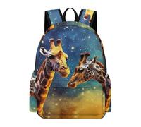 Lovely Couple Giraffe Dark Galaxy Sky Cute Backpack Causal Daypack Lightweight Travel Laptop Bag for Men Women Funny Print
