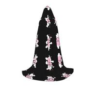 (Lovely Cow) Print Hooded Cape For Teenagers Costume Party, Halloween Hooded Cape Soft and Elastic,L