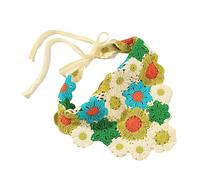 Lovely Crochet Bandana Knitted Hair Kerchief Tie Back For Head Wrap For Sun Flower For Triangle Turban For Girls Photo P