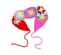 Lovely Crochet Turban Knitted Hair Kerchief Tie Back Headwrap Flower Pattern Small-fresh Turban For Girls Photo Props