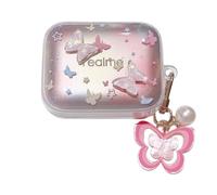 Lovely Cute Butterfly Pattern Case for Realme Buds Air7, Headphone Earphone Case Cover with Pendant Accessories