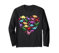 Lovely Cute Dino in Heart Dinosaur Women Men Boys Girls Kids Long Sleeve T-Shirt